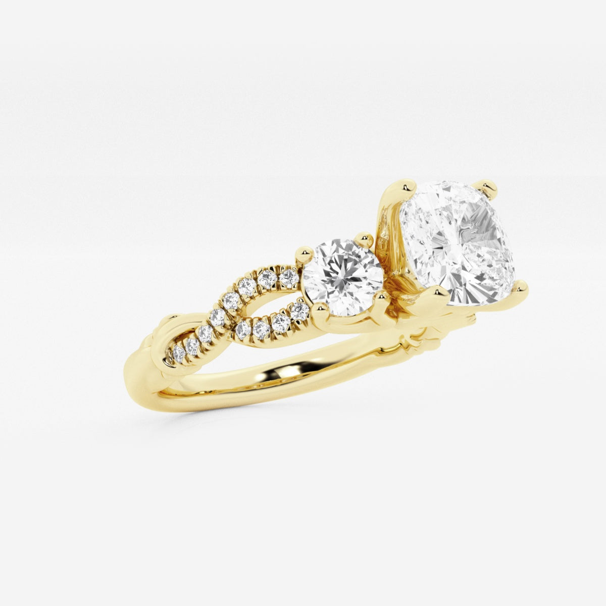 Seraphina - Swirl Side Stones Engagement Ring