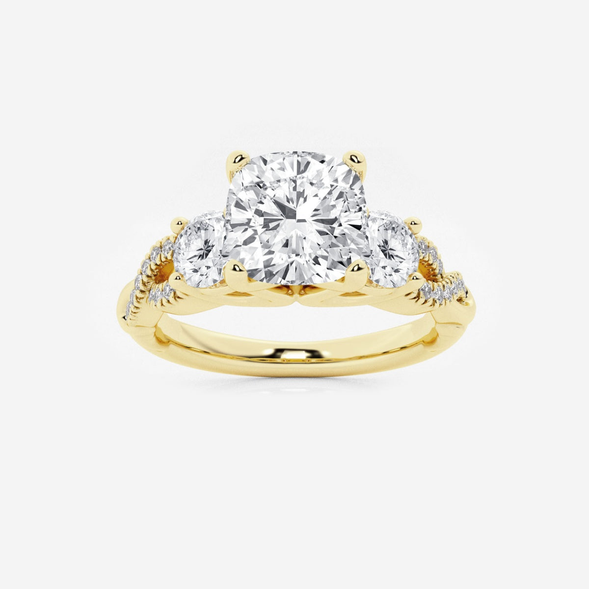 Seraphina - Swirl Side Stones Engagement Ring