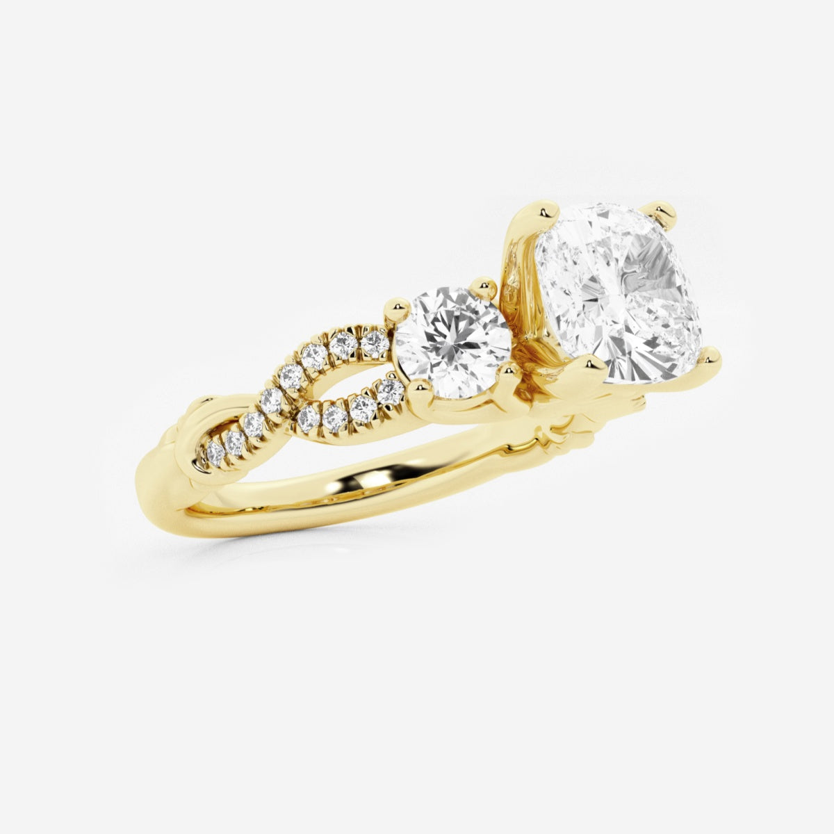 Seraphina - Swirl Side Stones Engagement Ring