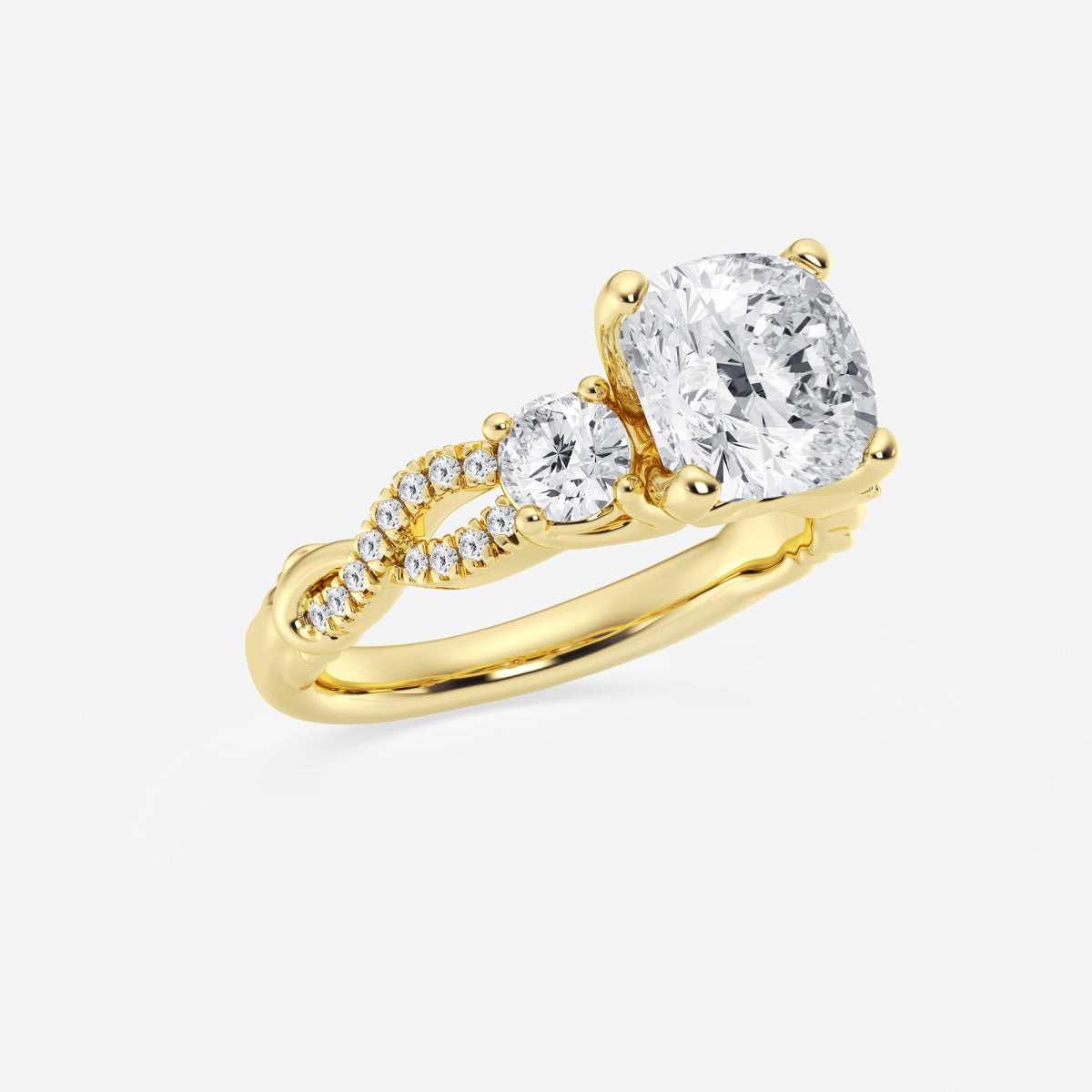 Seraphina - Swirl Side Stones Engagement Ring