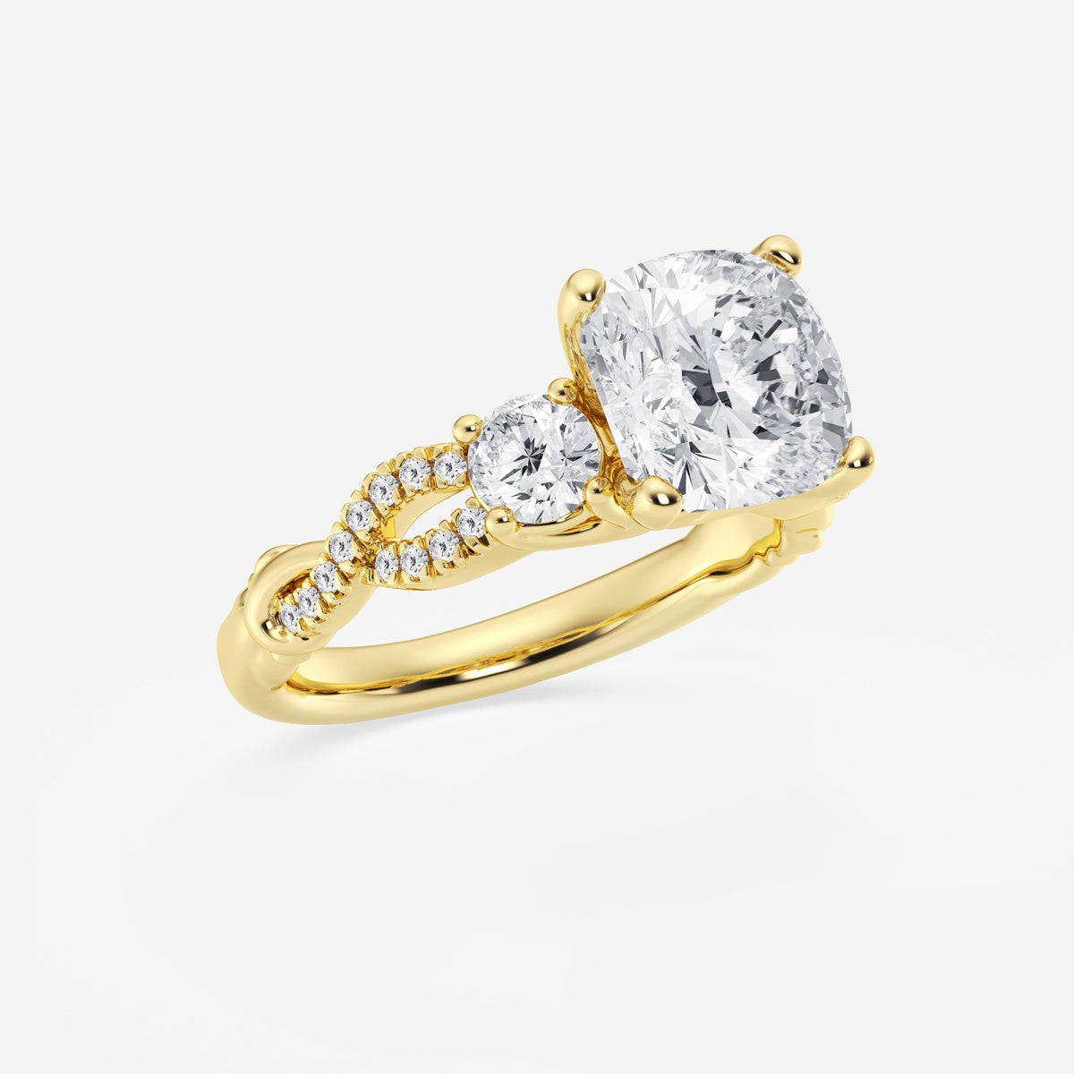 Seraphina - Swirl Side Stones Engagement Ring