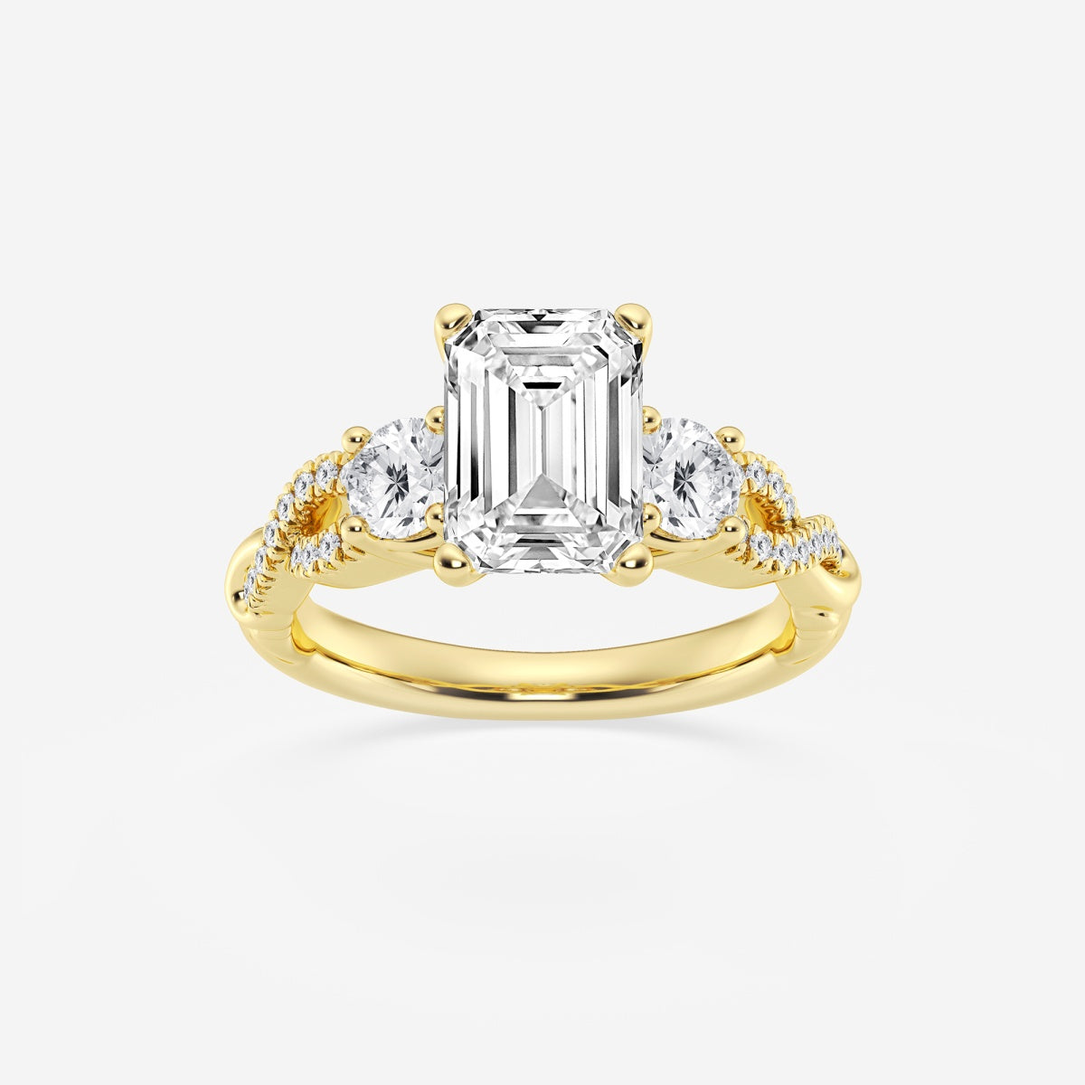 Seraphina - Swirl Side Stones Engagement Ring