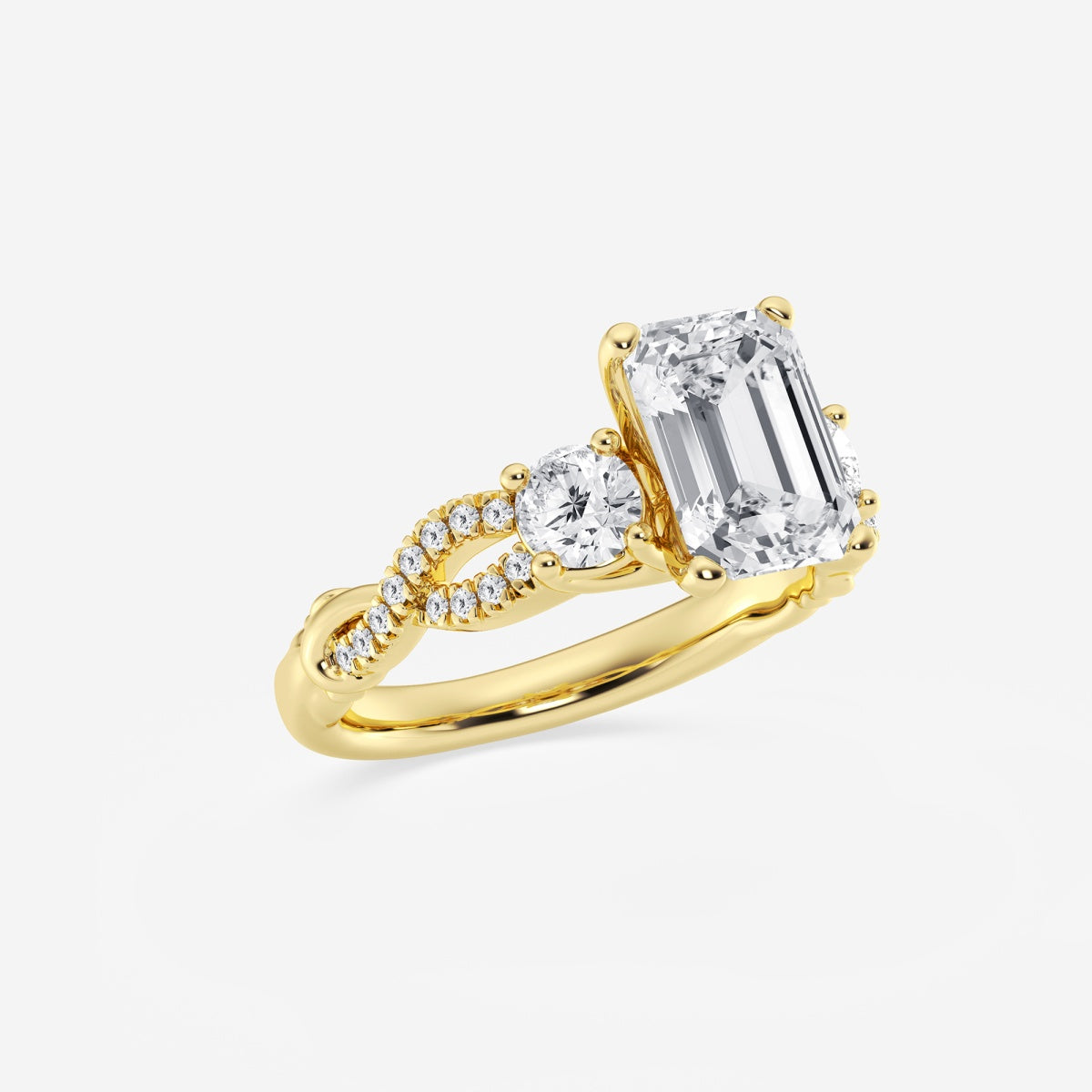 Seraphina - Swirl Side Stones Engagement Ring