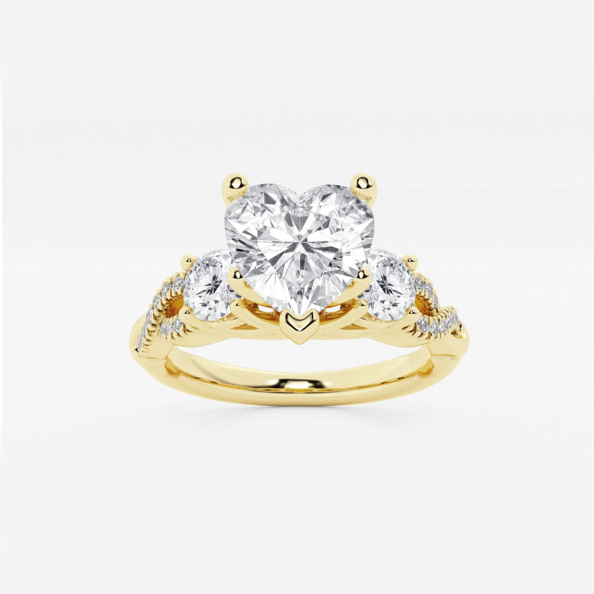 Seraphina - Swirl Side Stones Engagement Ring