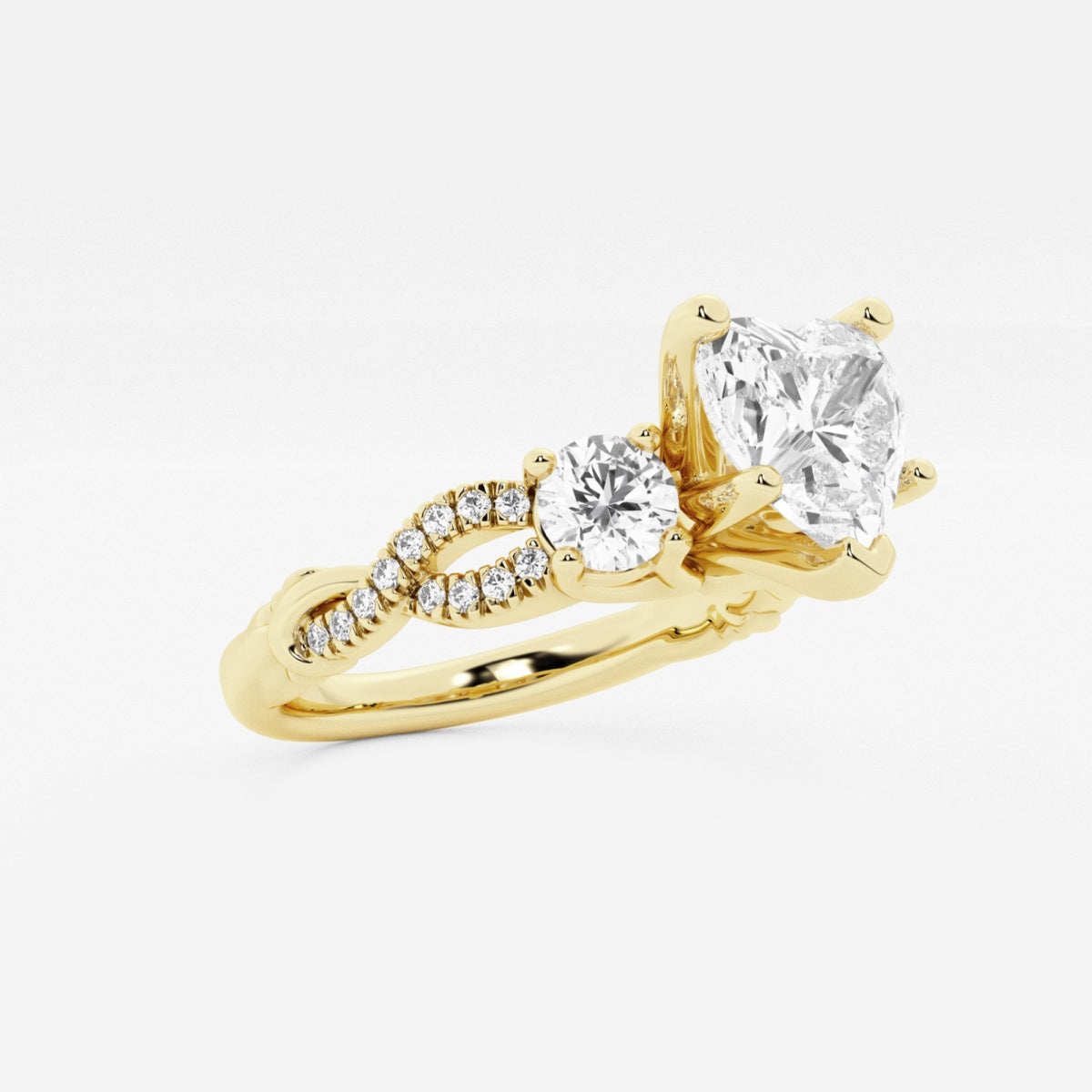 Seraphina - Swirl Side Stones Engagement Ring