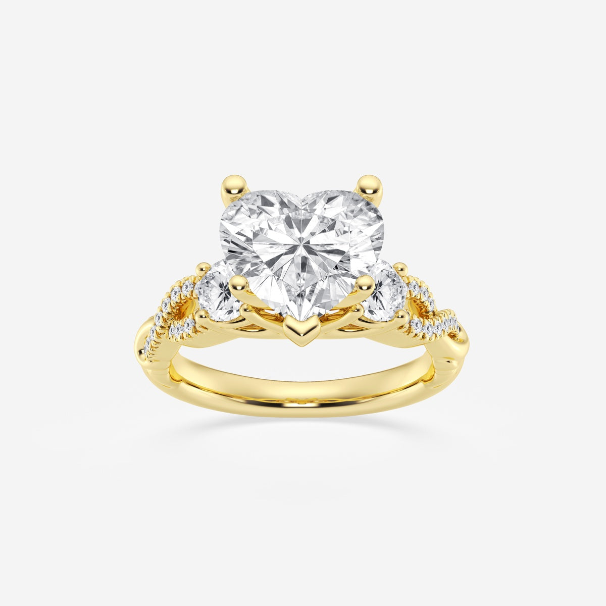 Seraphina - Swirl Side Stones Engagement Ring