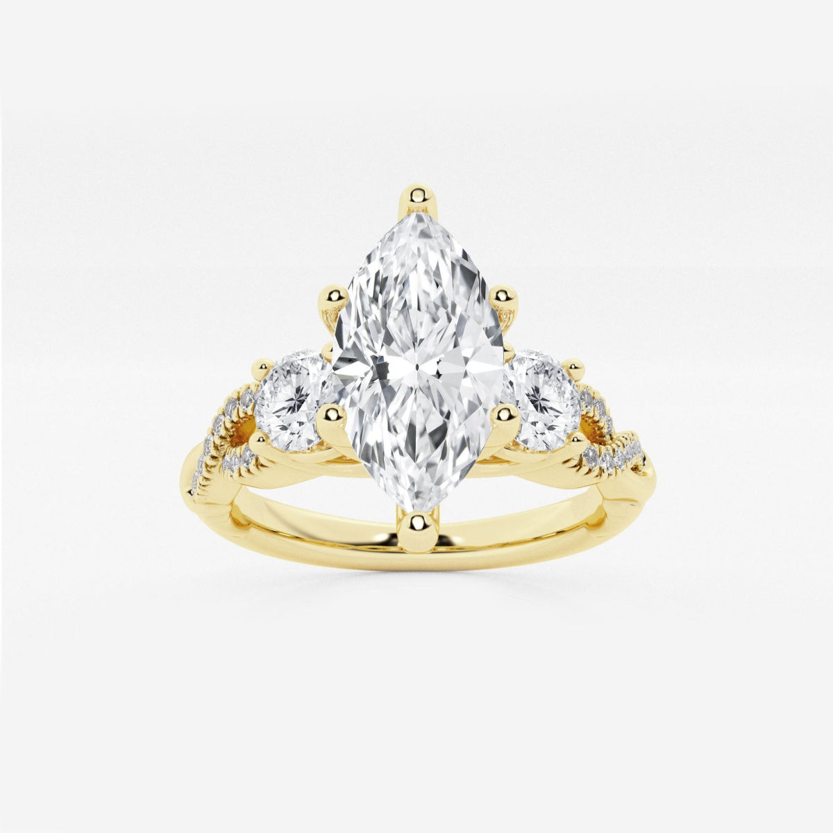 Seraphina - Swirl Side Stones Engagement Ring