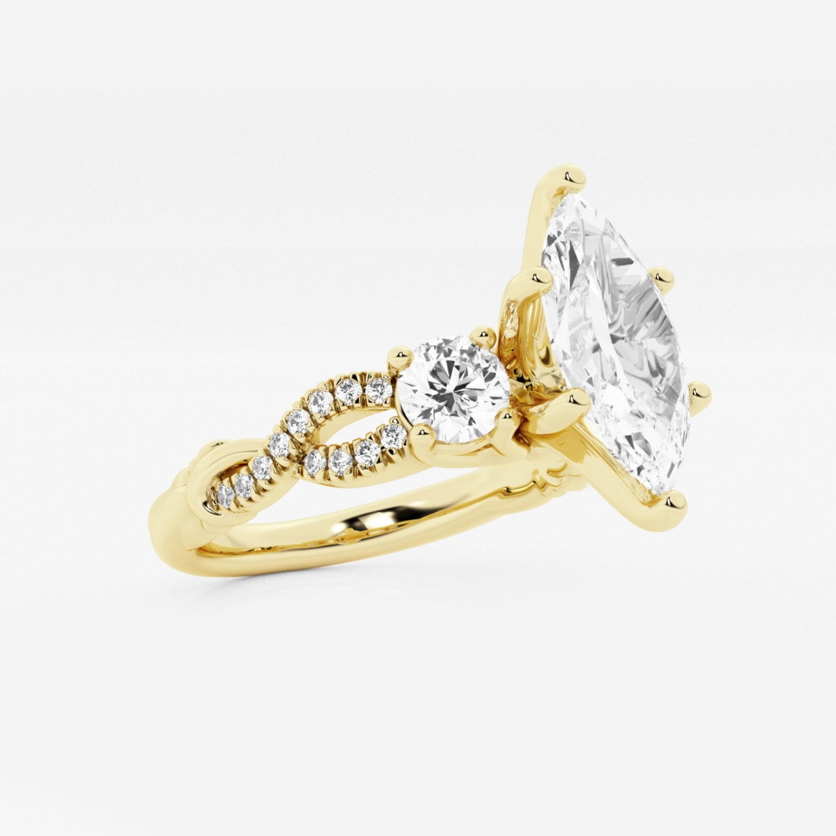 Seraphina - Swirl Side Stones Engagement Ring