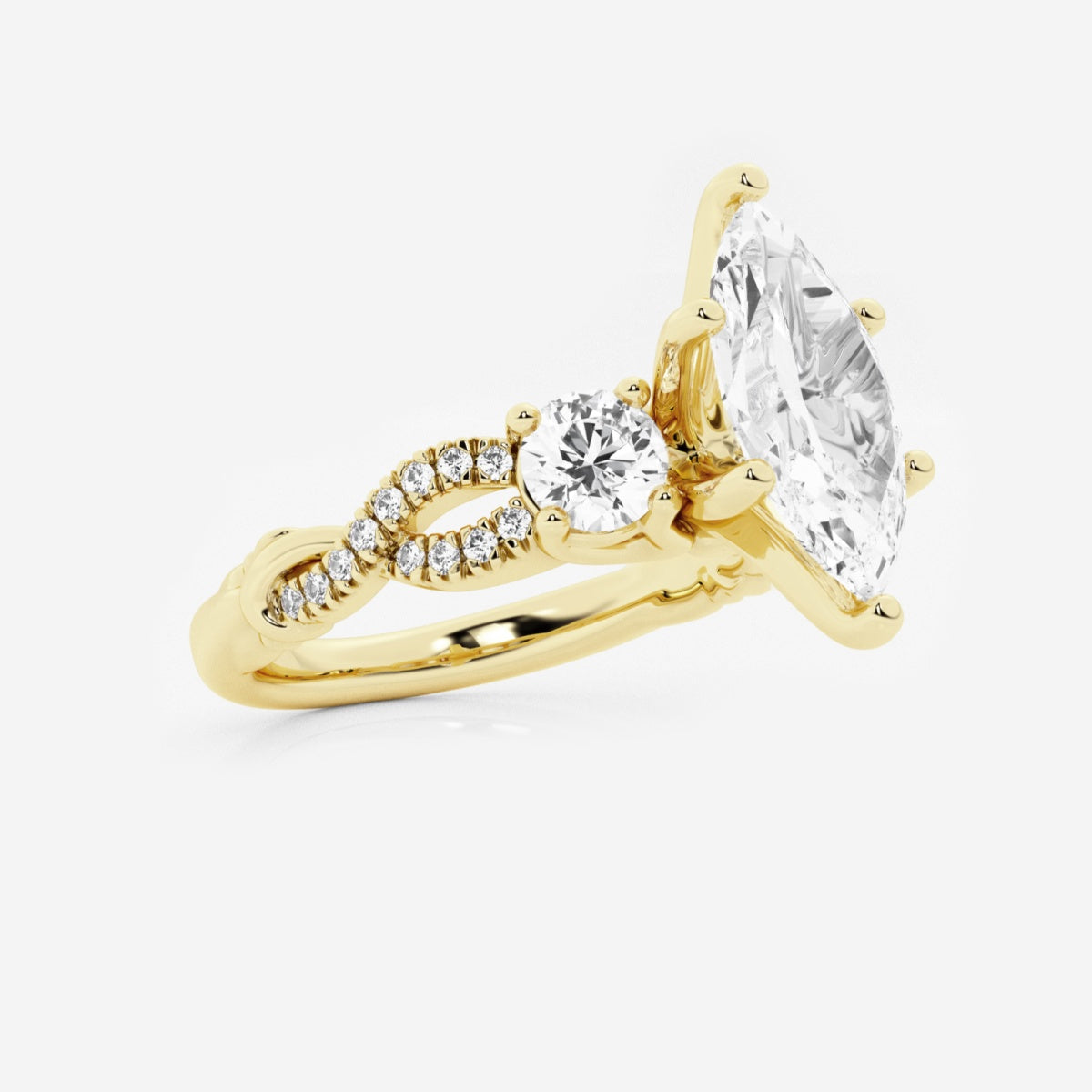 Seraphina - Swirl Side Stones Engagement Ring