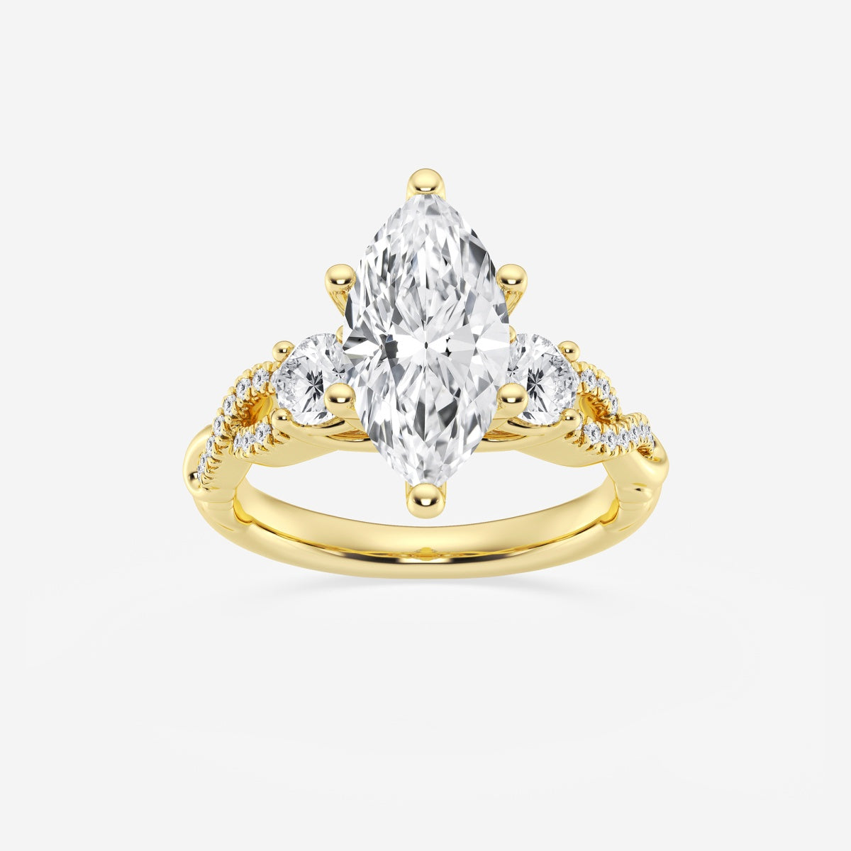 Seraphina - Swirl Side Stones Engagement Ring