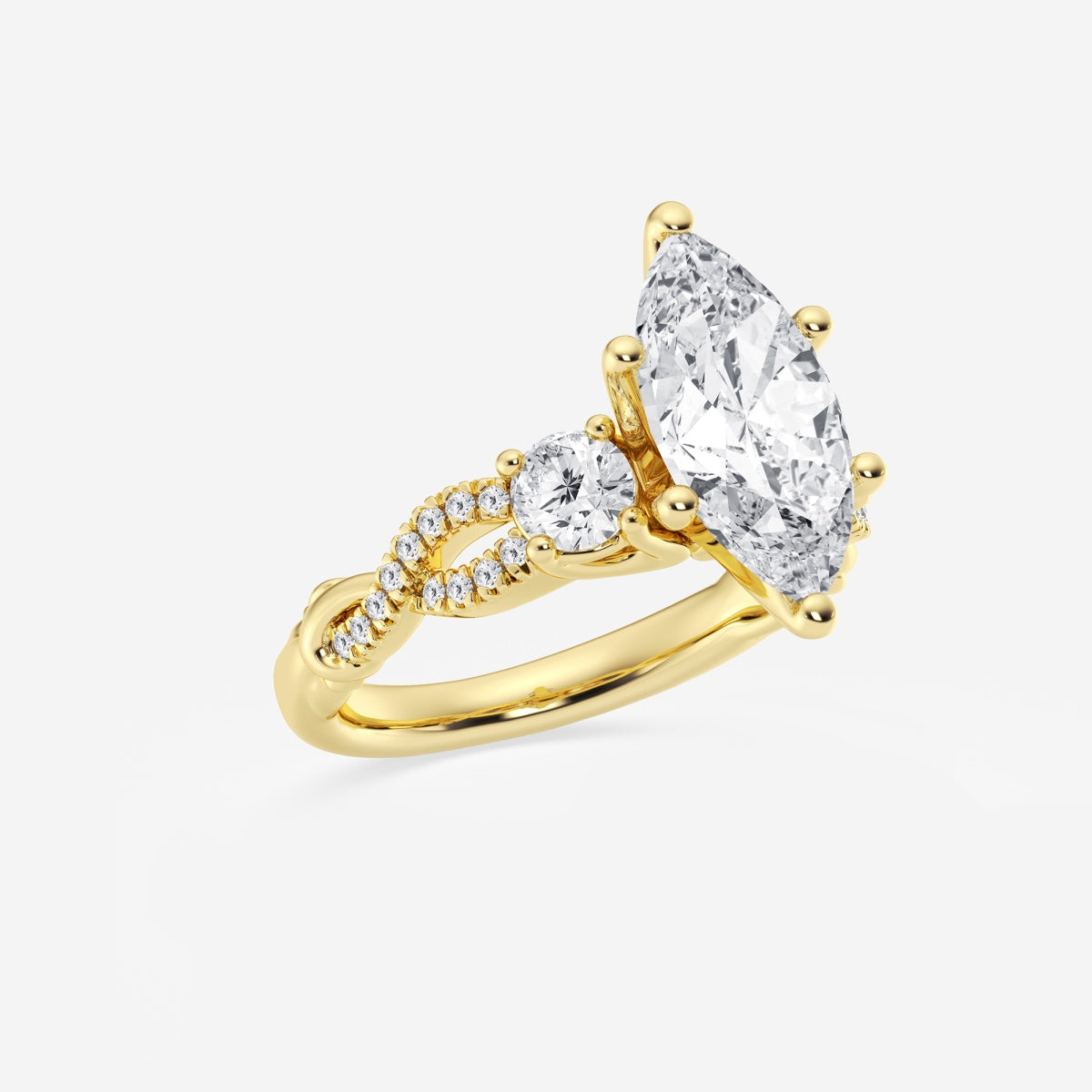 Seraphina - Swirl Side Stones Engagement Ring