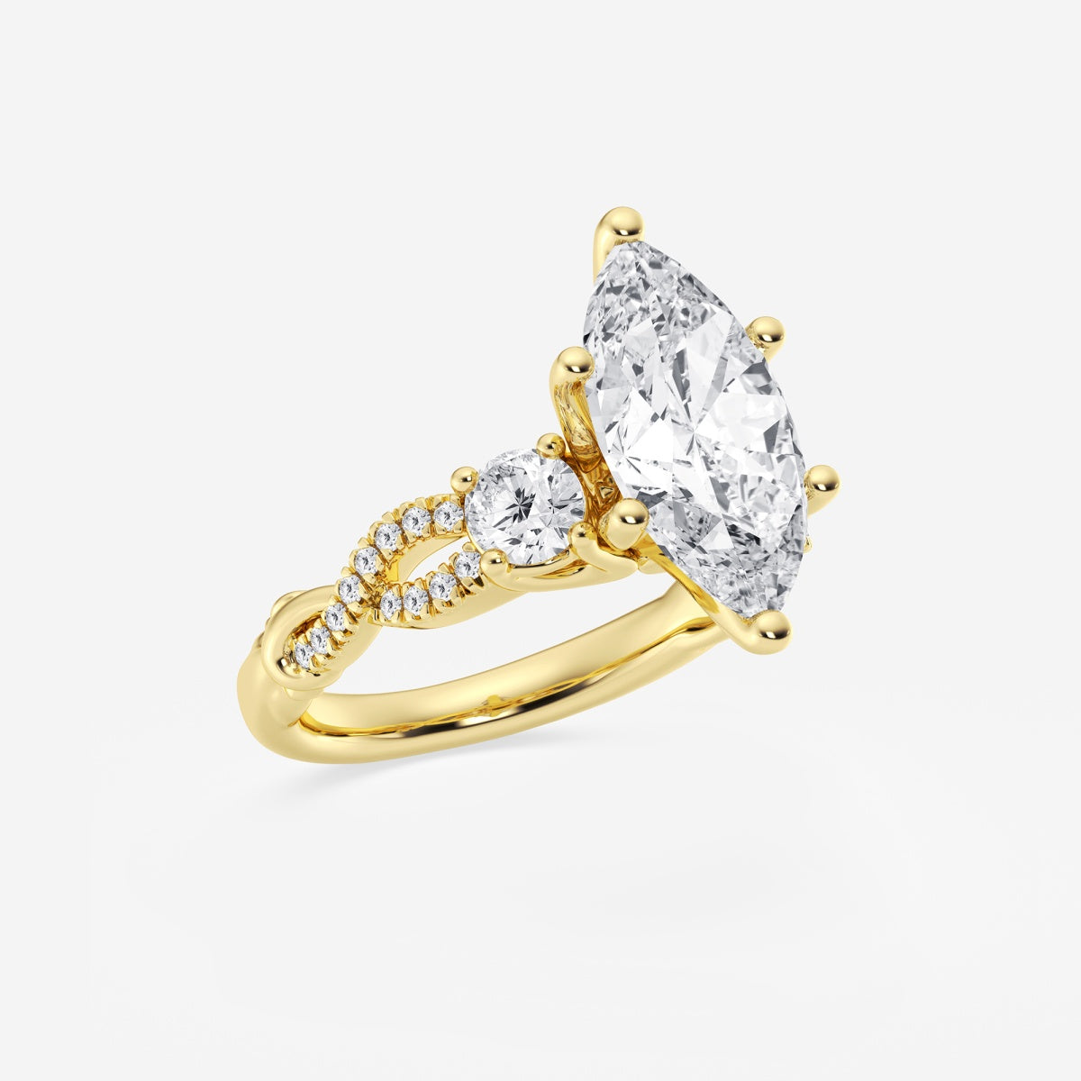 Seraphina - Swirl Side Stones Engagement Ring