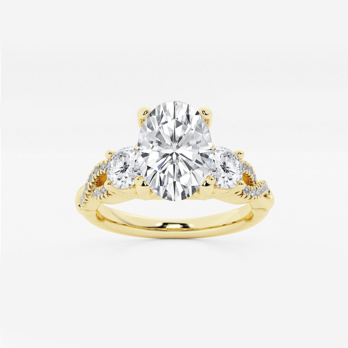 Seraphina - Swirl Side Stones Engagement Ring