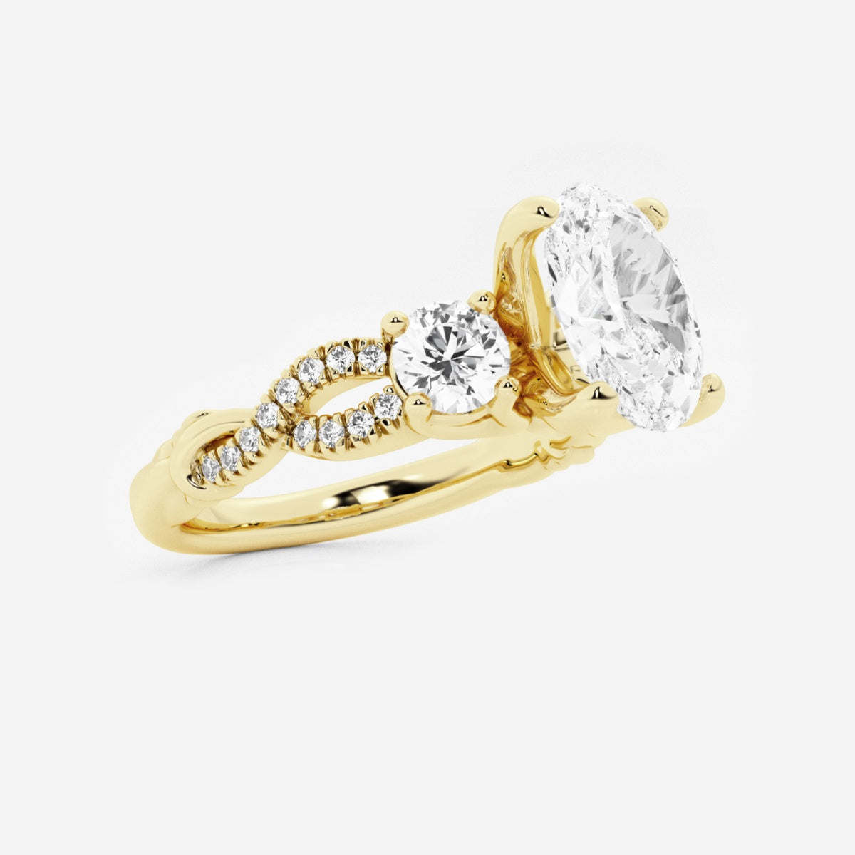 Seraphina - Swirl Side Stones Engagement Ring