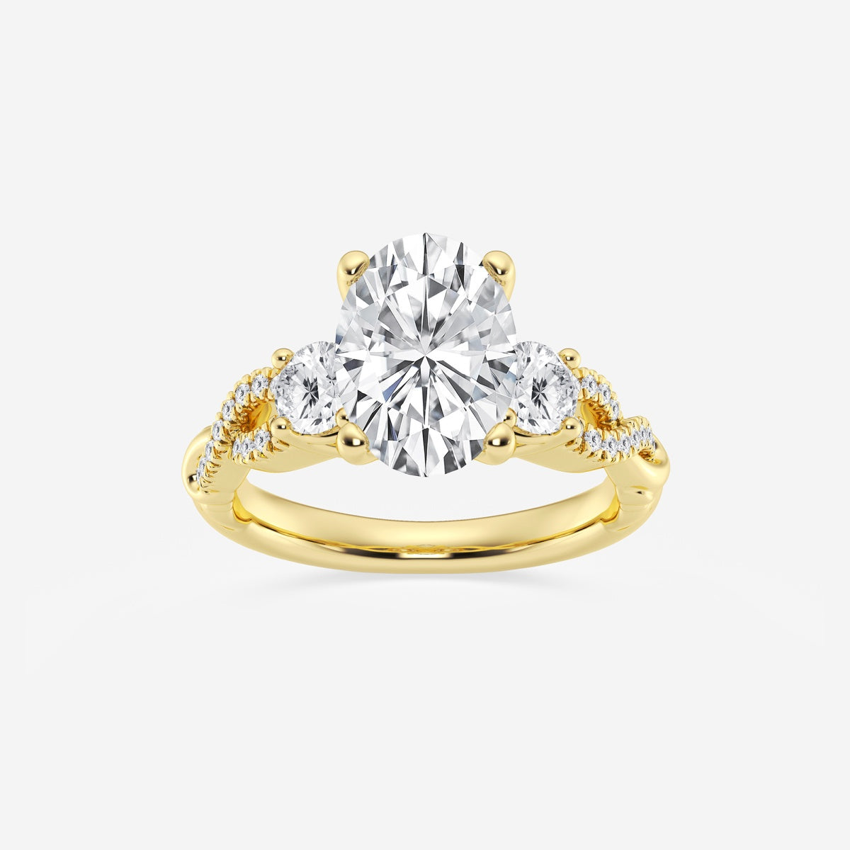 Seraphina - Swirl Side Stones Engagement Ring