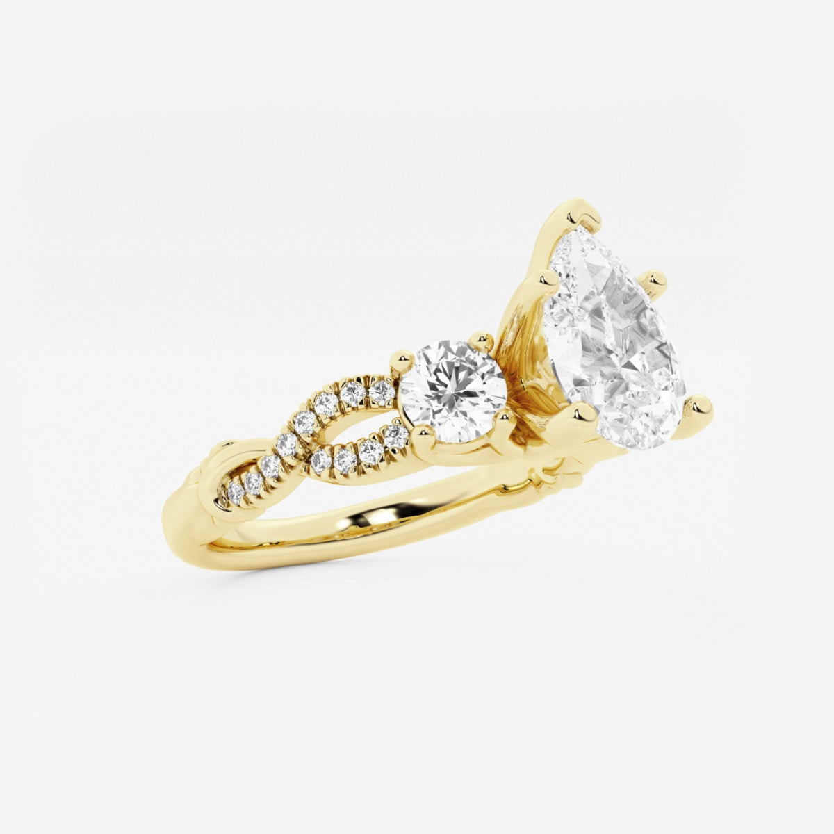 Seraphina - Swirl Side Stones Engagement Ring