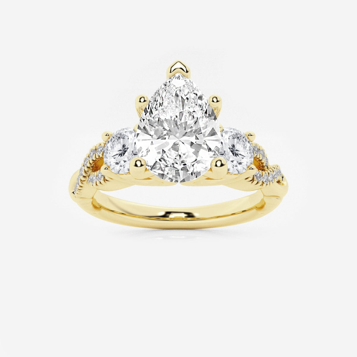 Seraphina - Swirl Side Stones Engagement Ring