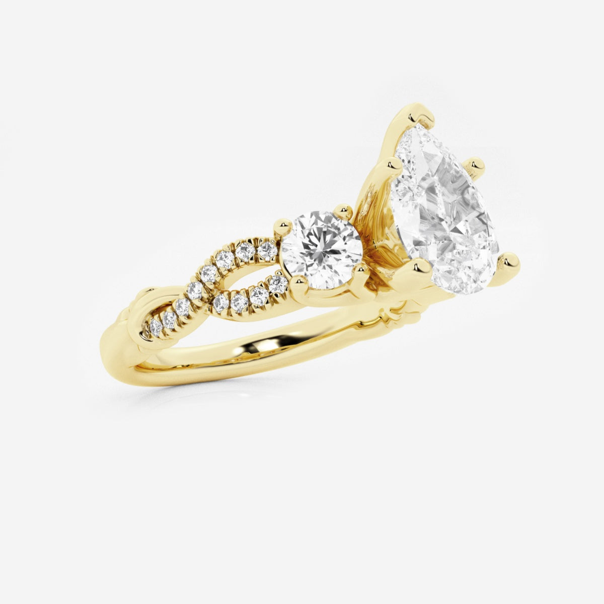 Seraphina - Swirl Side Stones Engagement Ring