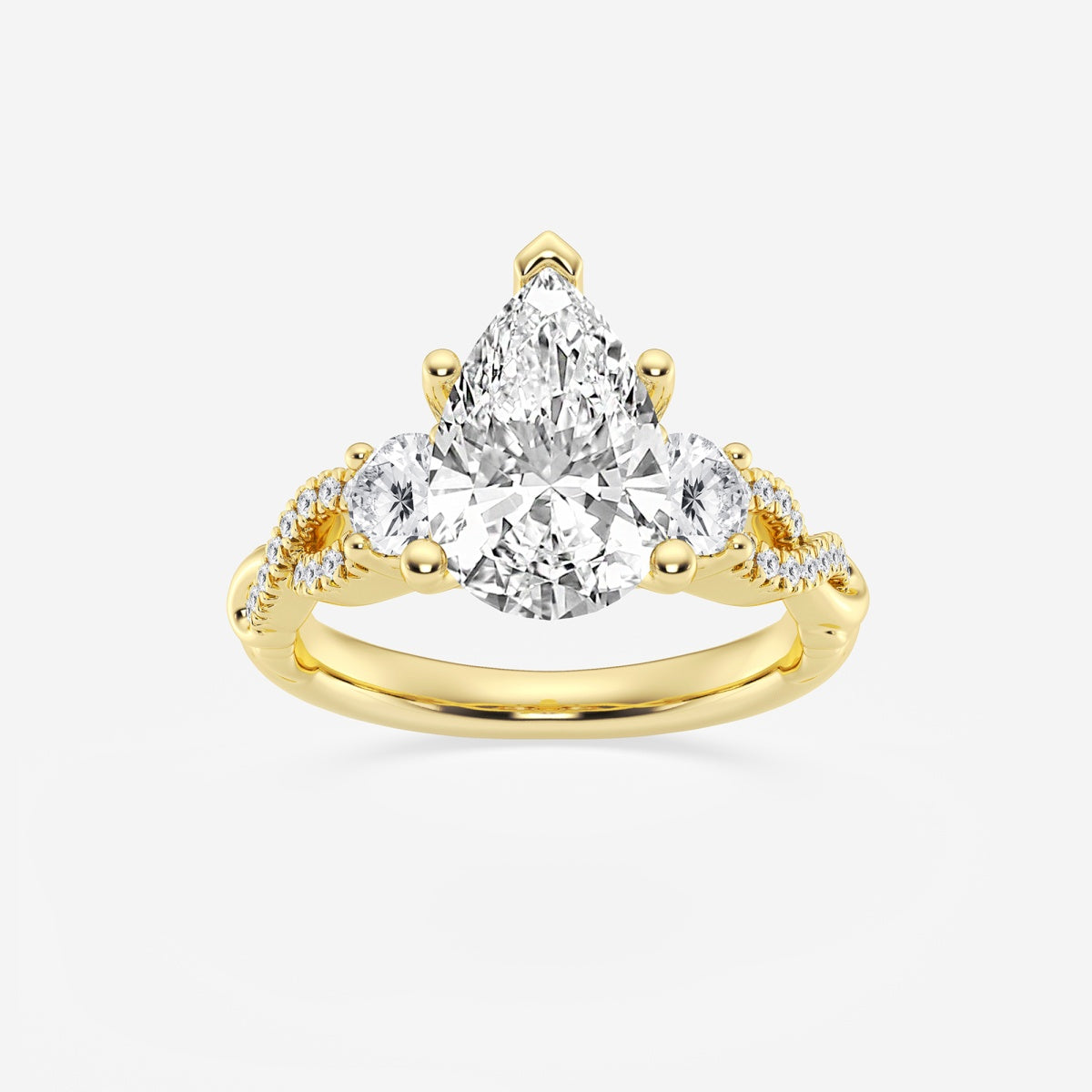 Seraphina - Swirl Side Stones Engagement Ring