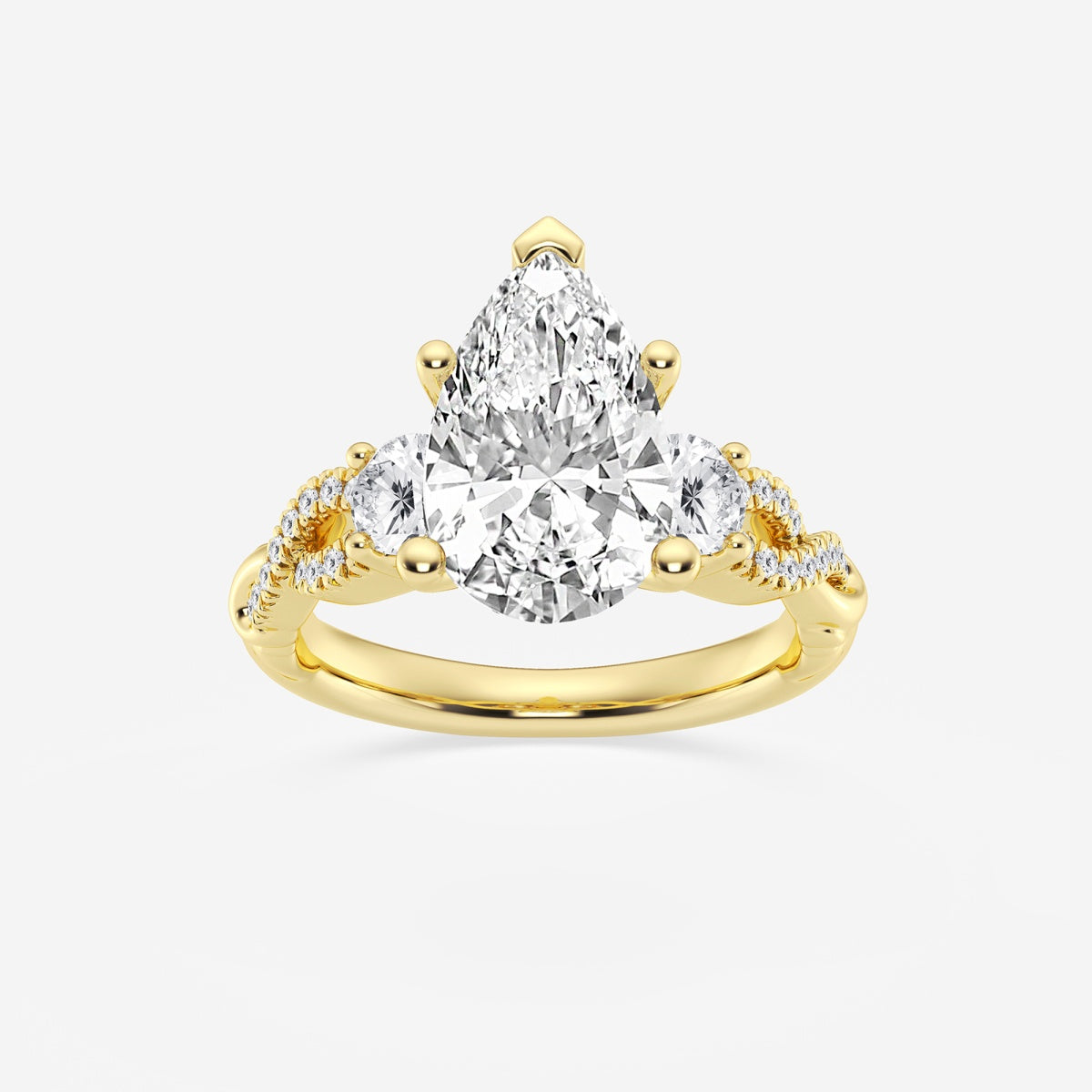 Seraphina - Swirl Side Stones Engagement Ring