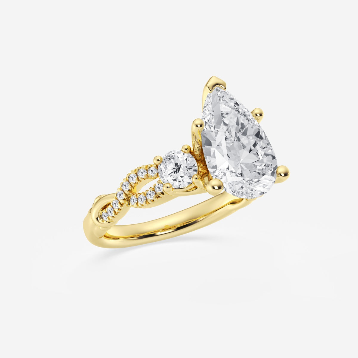 Seraphina - Swirl Side Stones Engagement Ring