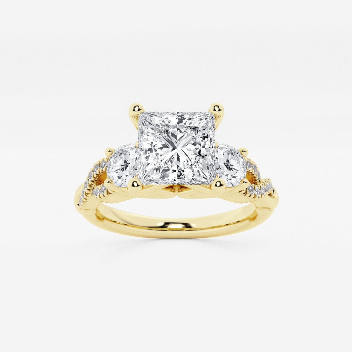 Seraphina - Swirl Side Stones Engagement Ring