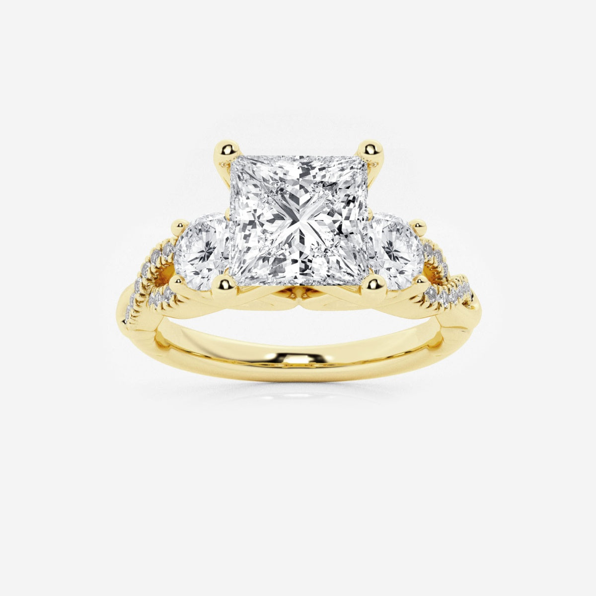 Seraphina - Swirl Side Stones Engagement Ring