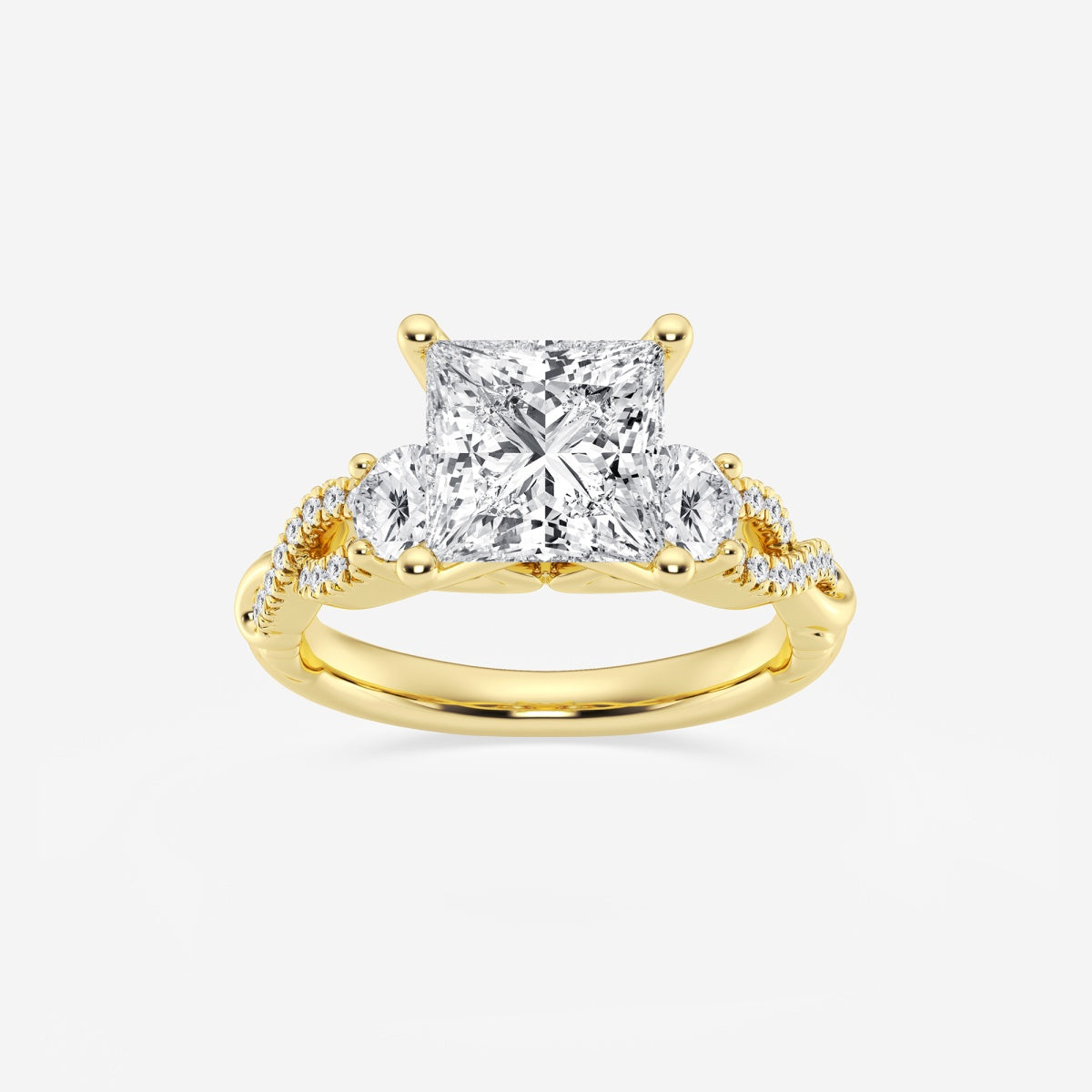 Seraphina - Swirl Side Stones Engagement Ring