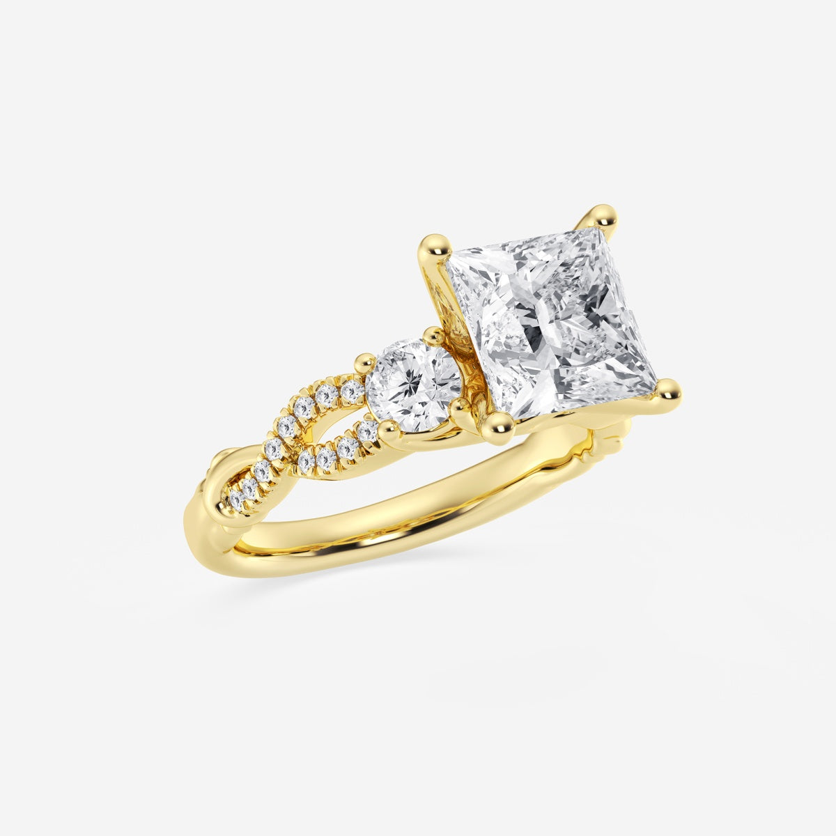 Seraphina - Swirl Side Stones Engagement Ring