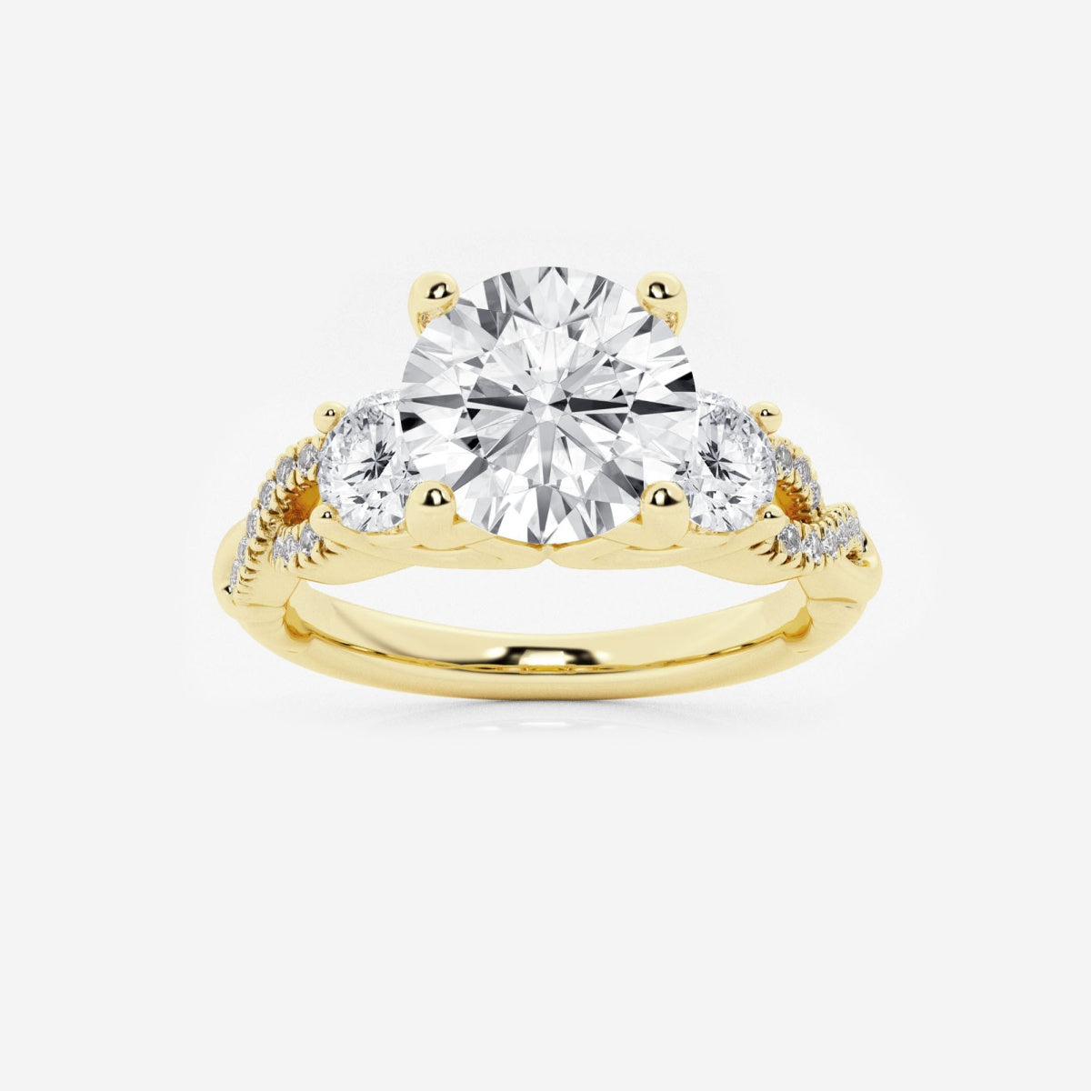 Seraphina - Swirl Side Stones Engagement Ring