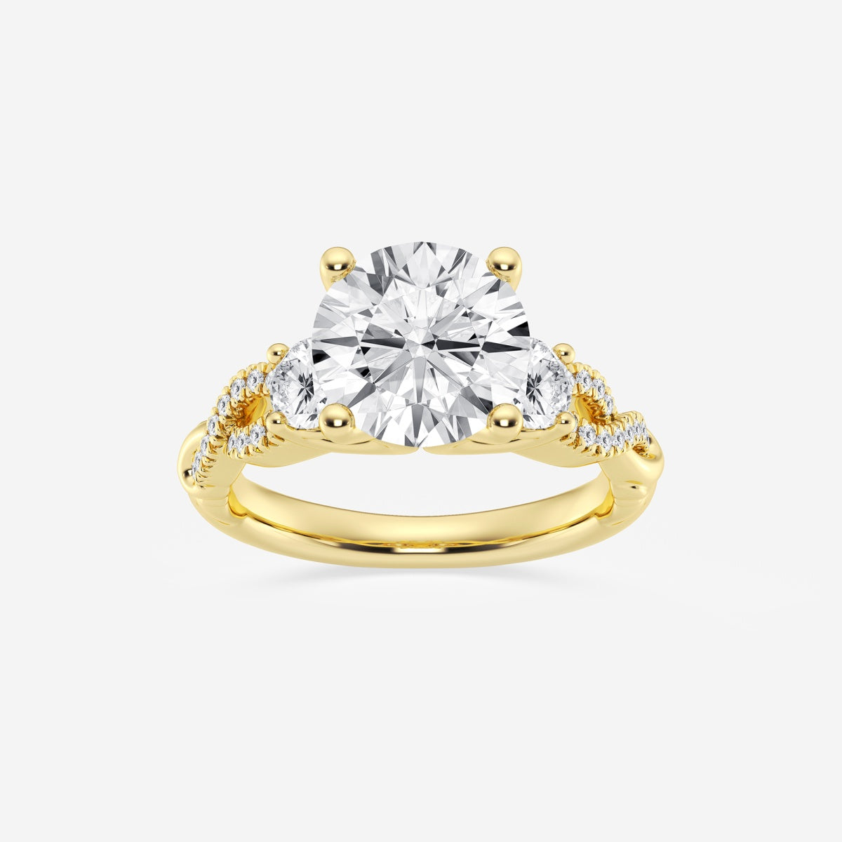 Seraphina - Swirl Side Stones Engagement Ring