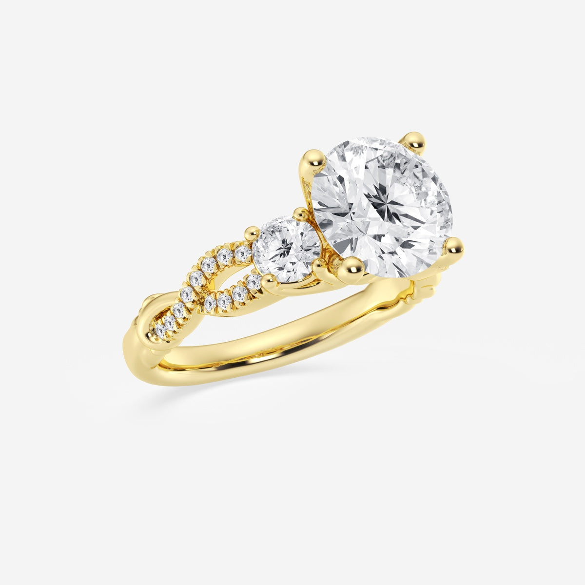 Seraphina - Swirl Side Stones Engagement Ring