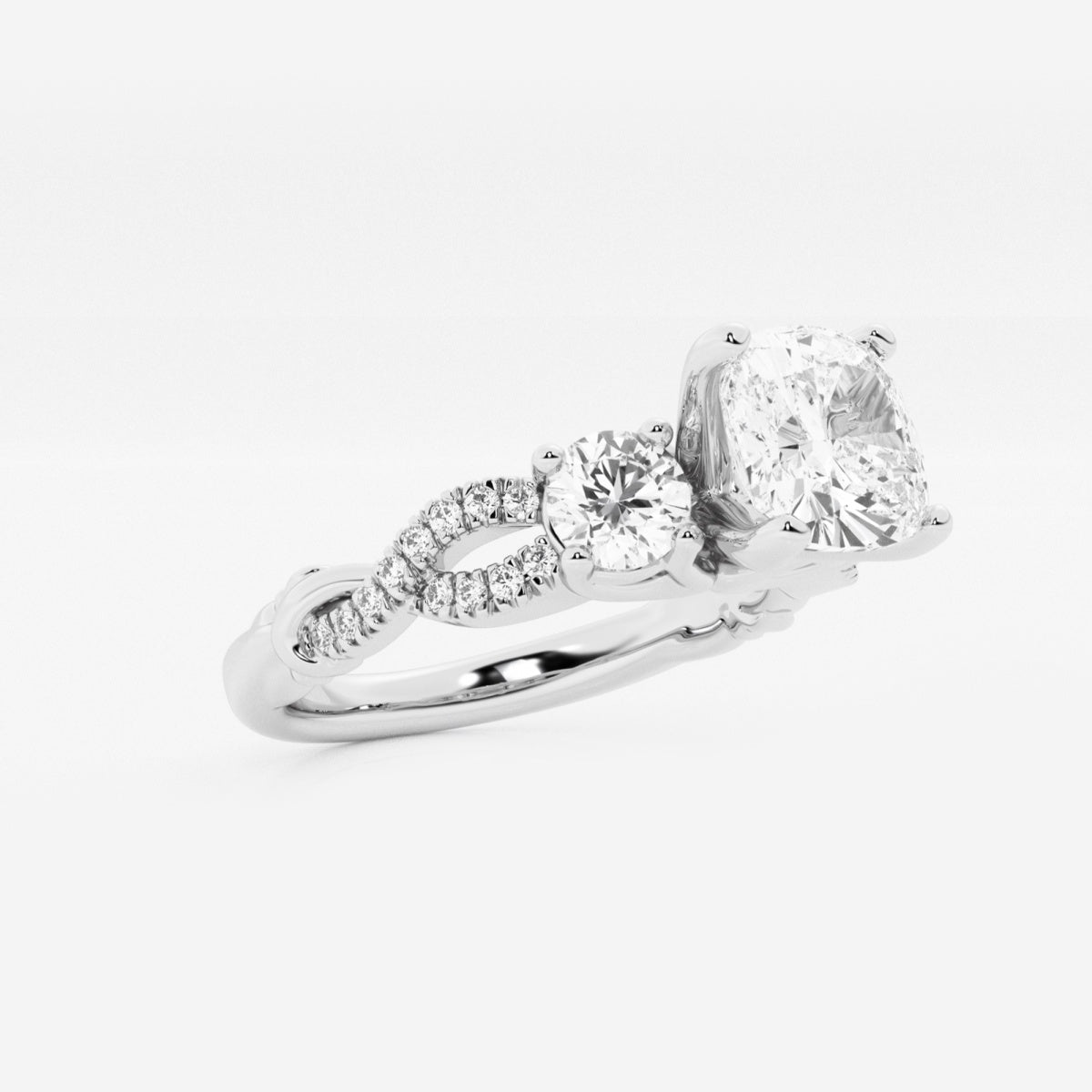 Seraphina - Swirl Side Stones Engagement Ring