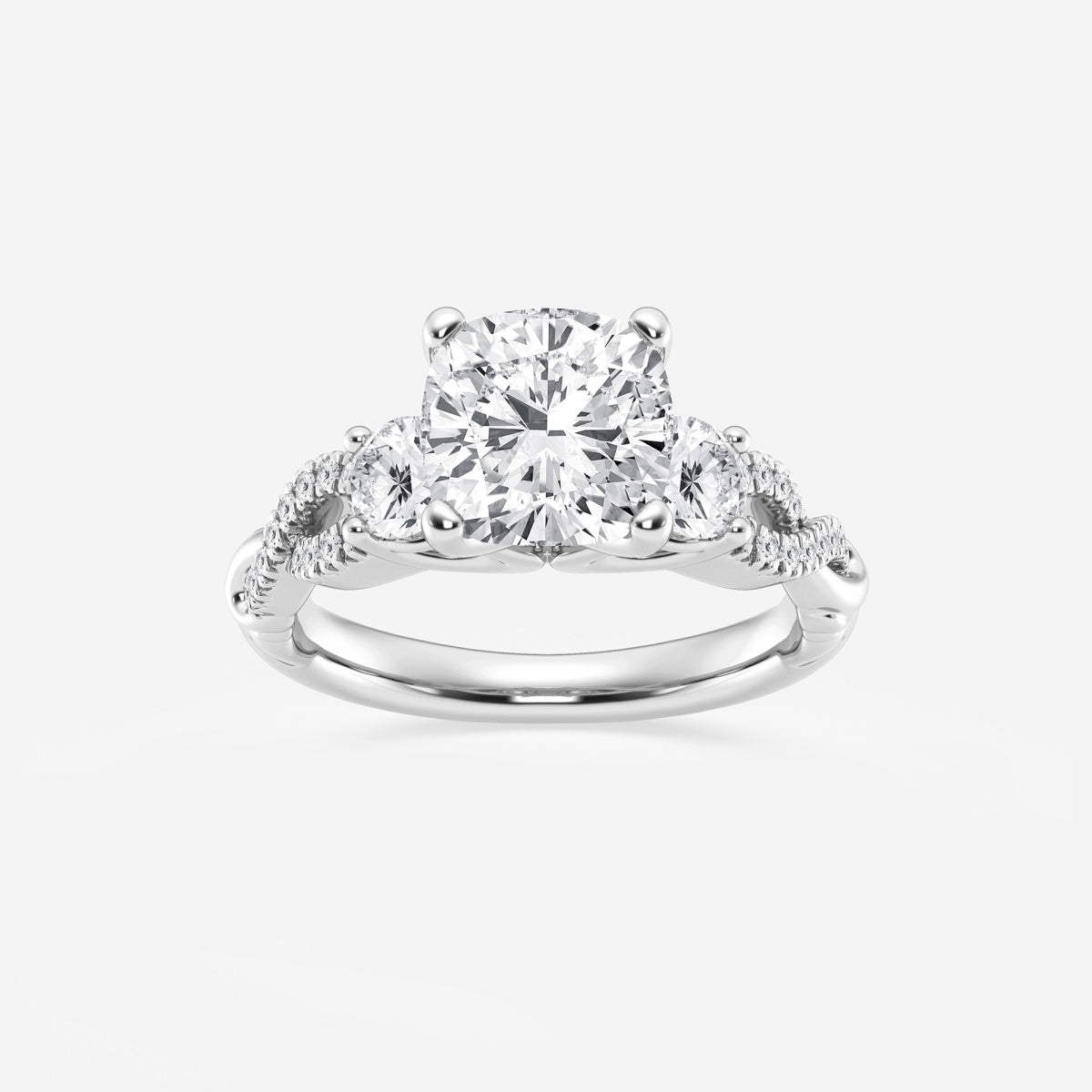 Seraphina - Swirl Side Stones Engagement Ring