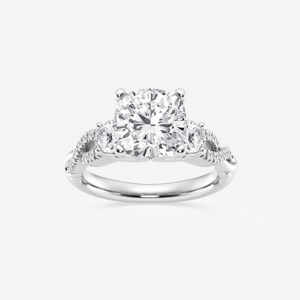 Seraphina - Swirl Side Stones Engagement Ring