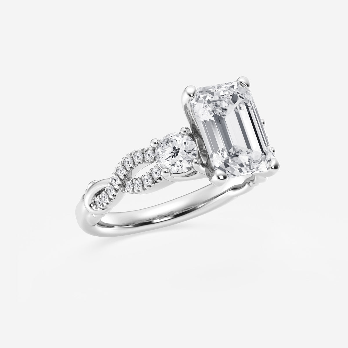 Seraphina - Swirl Side Stones Engagement Ring