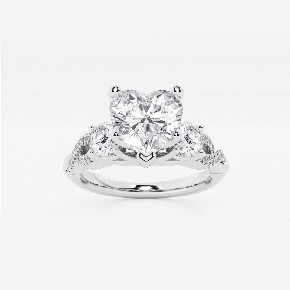 Seraphina - Swirl Side Stones Engagement Ring