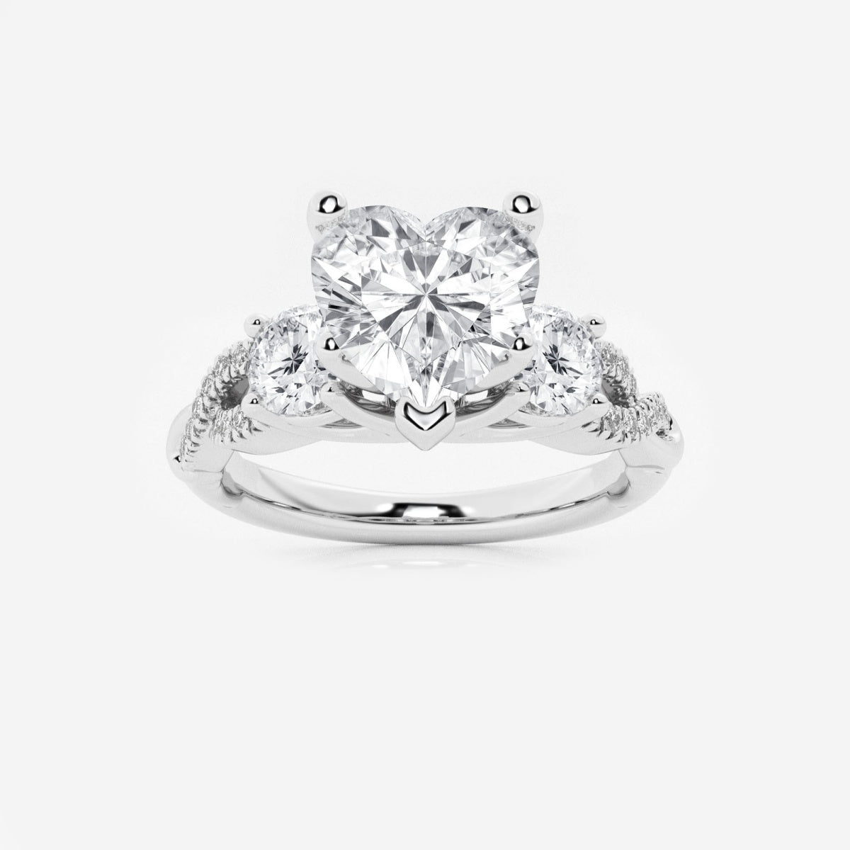 Seraphina - Swirl Side Stones Engagement Ring