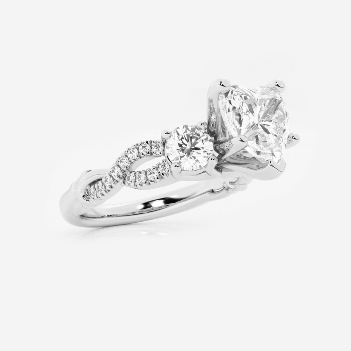 Seraphina - Swirl Side Stones Engagement Ring