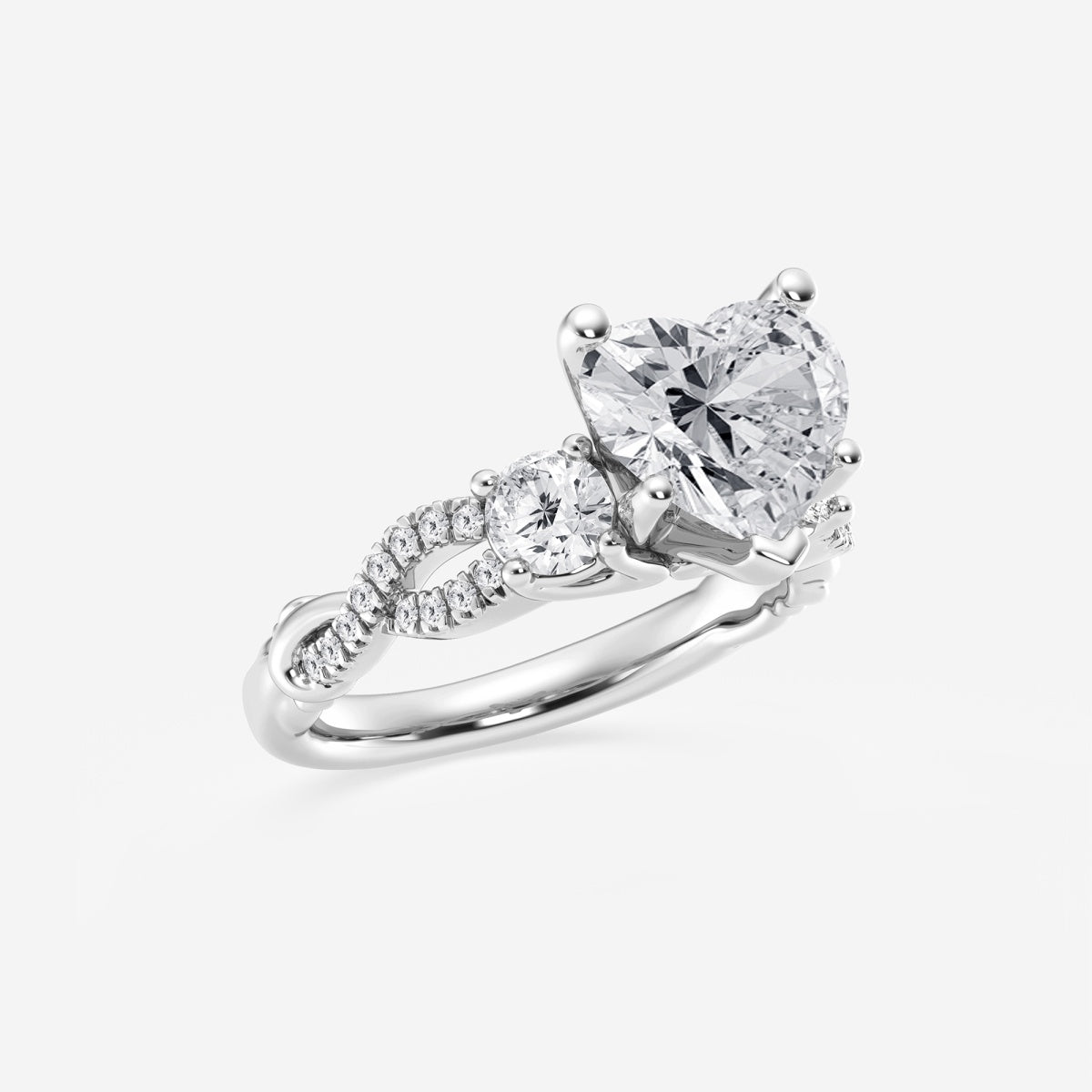 Seraphina - Swirl Side Stones Engagement Ring