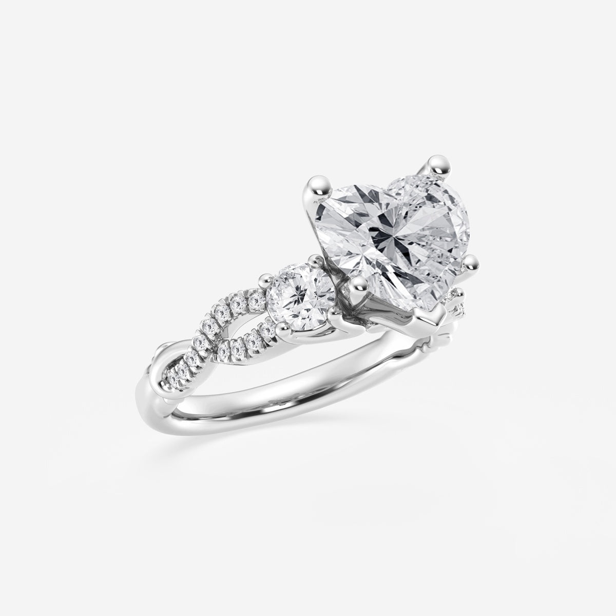 Seraphina - Swirl Side Stones Engagement Ring