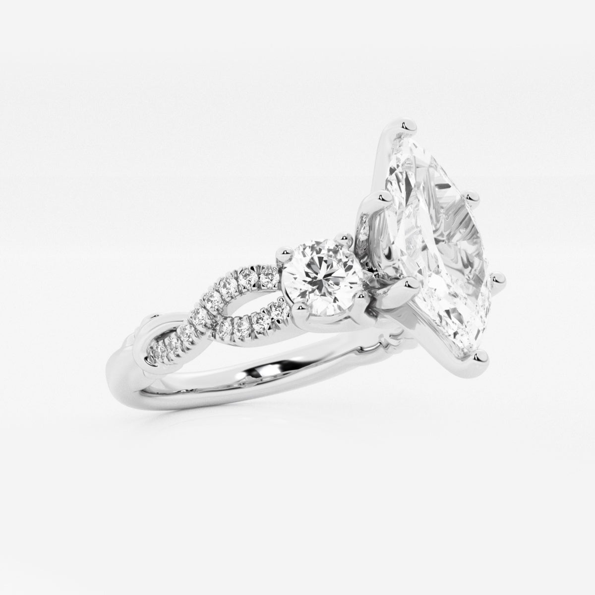 Seraphina - Swirl Side Stones Engagement Ring