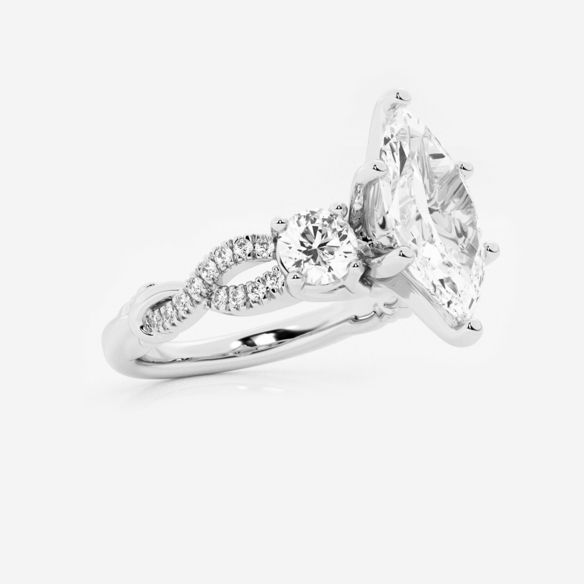 Seraphina - Swirl Side Stones Engagement Ring