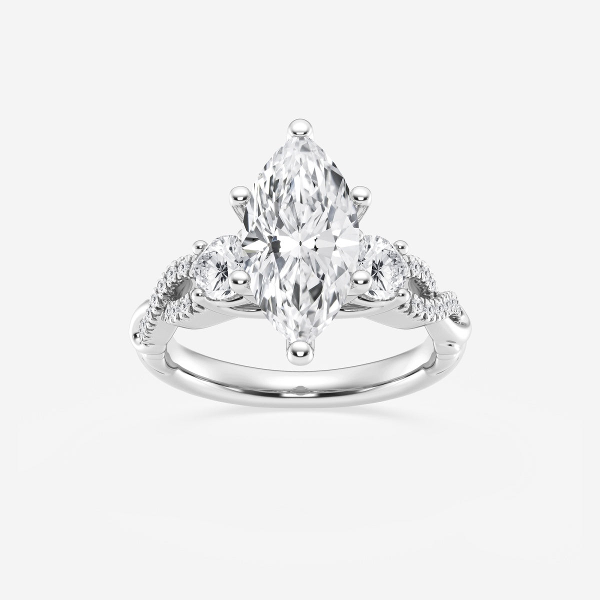 Seraphina - Swirl Side Stones Engagement Ring