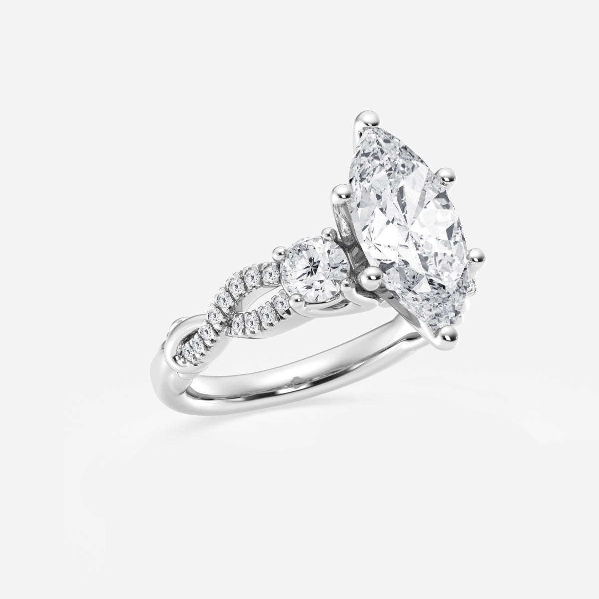 Seraphina - Swirl Side Stones Engagement Ring