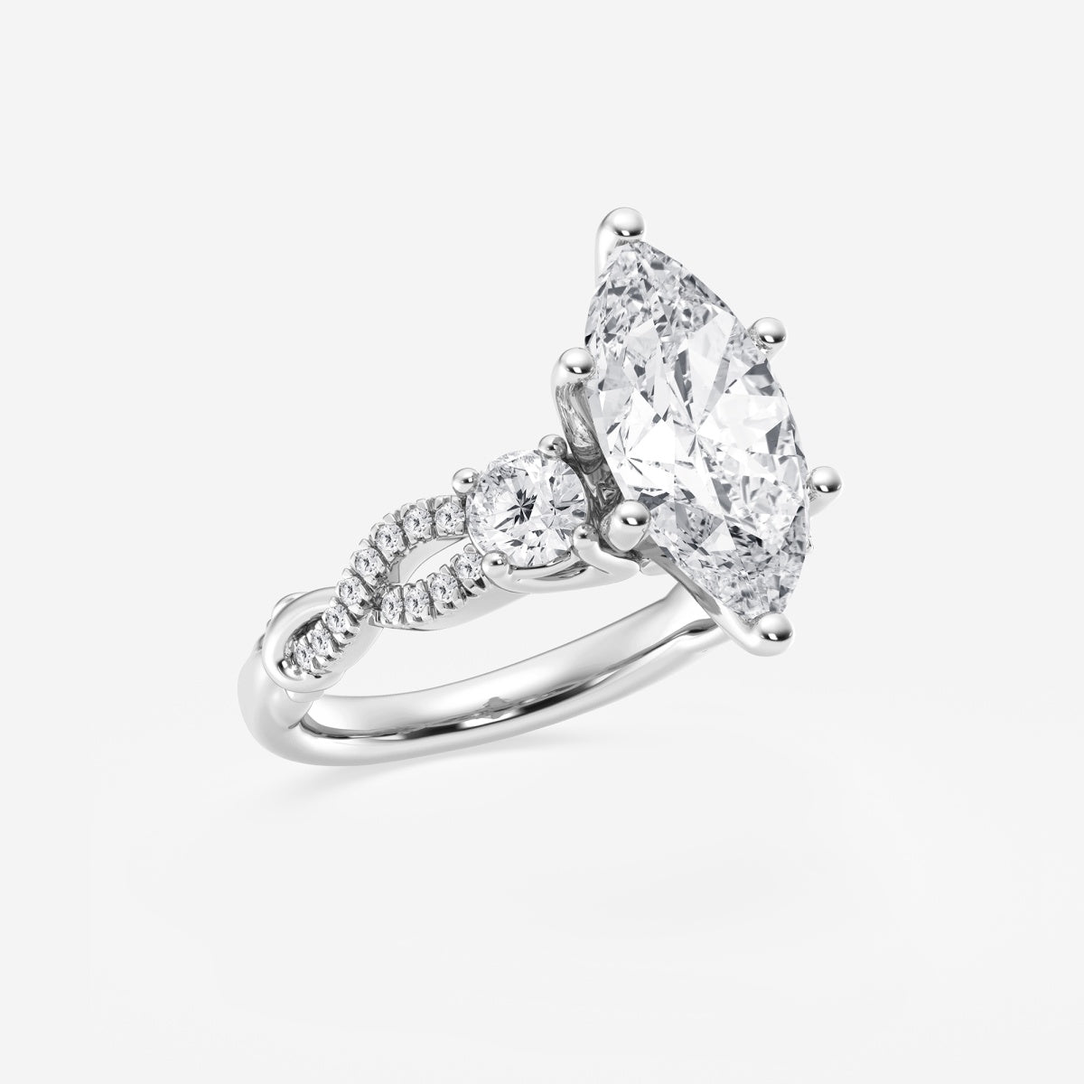 Seraphina - Swirl Side Stones Engagement Ring