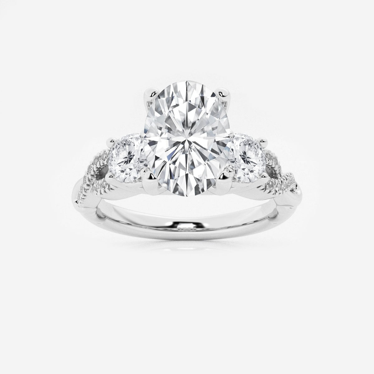 Seraphina - Swirl Side Stones Engagement Ring