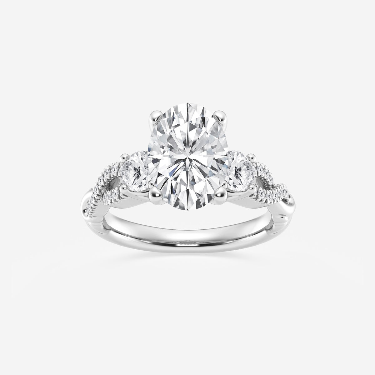 Seraphina - Swirl Side Stones Engagement Ring