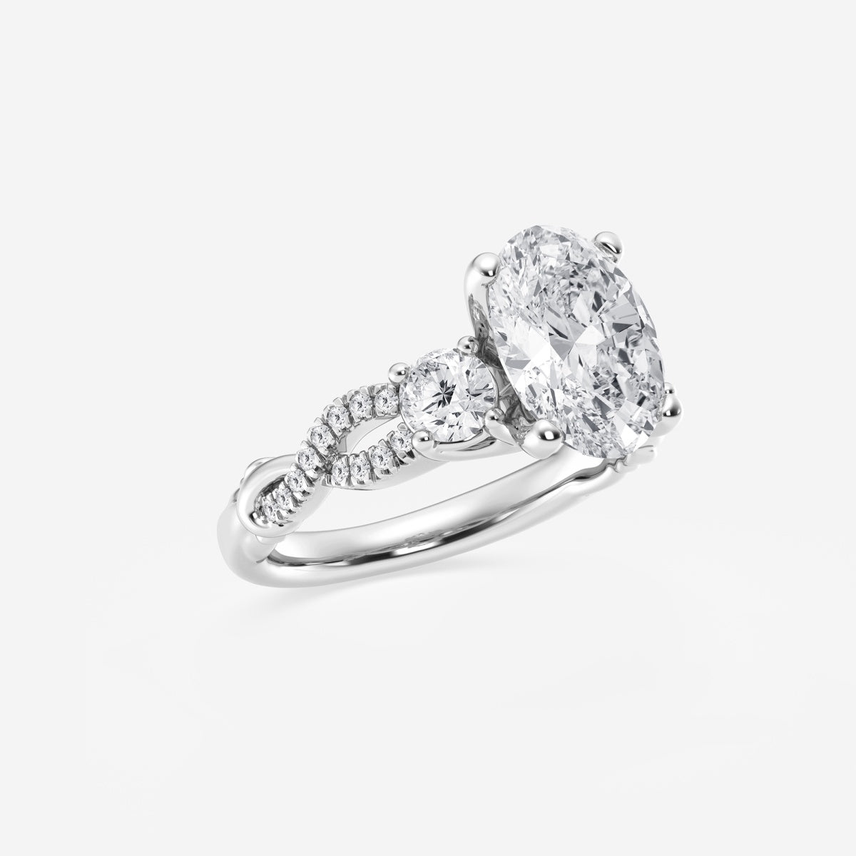 Seraphina - Swirl Side Stones Engagement Ring