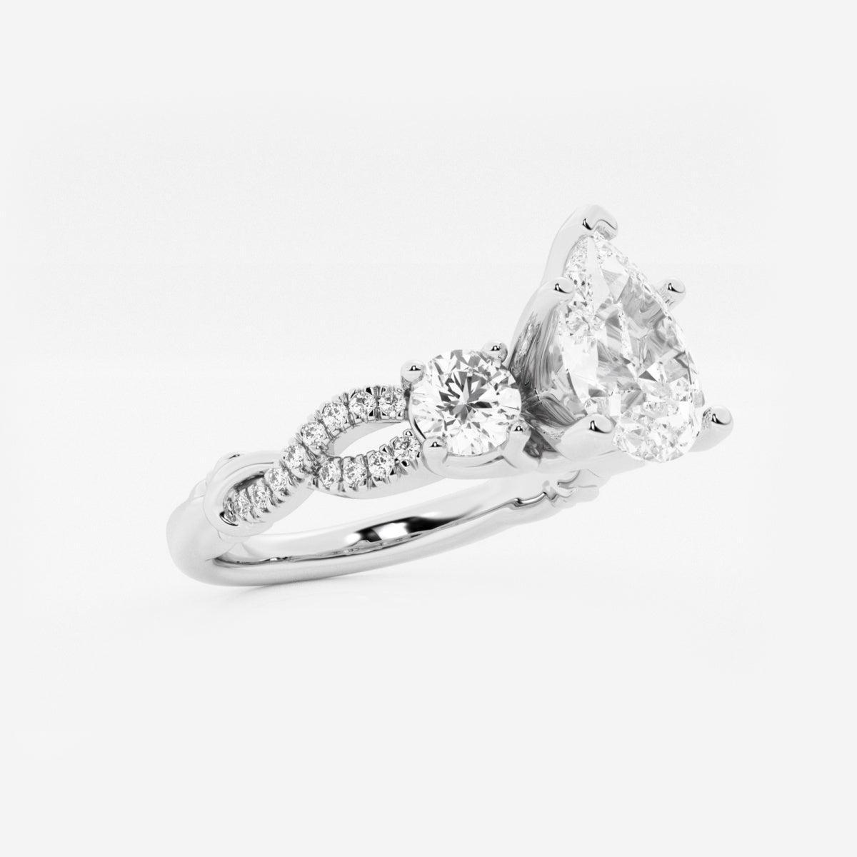 Seraphina - Swirl Side Stones Engagement Ring